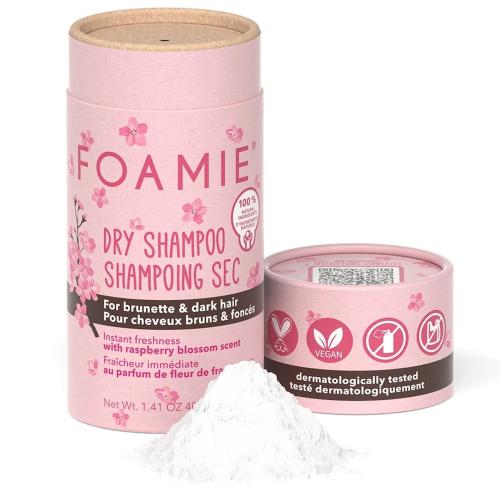 Foamie Berry Brunette Dry Shampoo for Brunette & Dark Hair Ξηρό Σαμπουάν σε Μορφή Πούδρας για Καστανά & Μαύρα Μαλλιά με Άρωμα Άνθος Βατόμουρου 40g